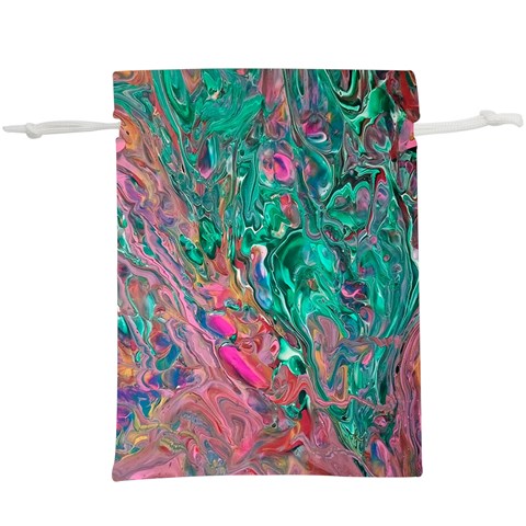 Green Pour Lightweight Drawstring Pouch (XL) from ArtsNow.com Front