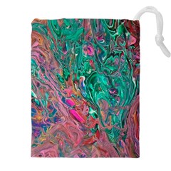 Green Pour Drawstring Pouch (4XL) from ArtsNow.com Front