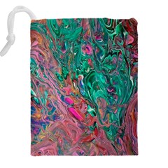 Green Pour Drawstring Pouch (5XL) from ArtsNow.com Back