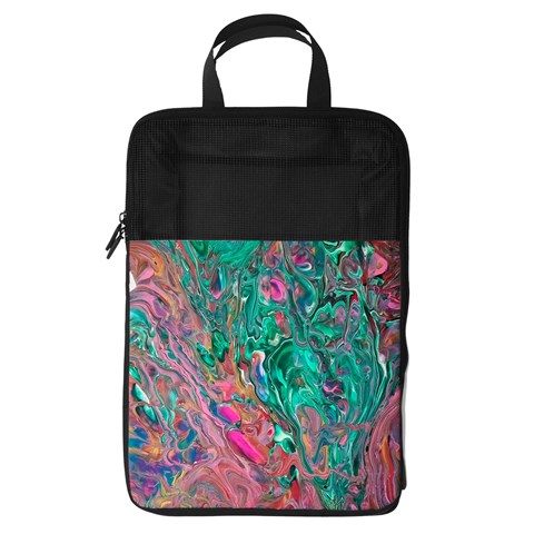 Green Pour Foldable Shoe Storage Bag from ArtsNow.com Front