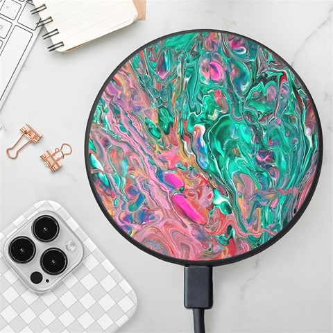 Green Pour Wireless Fast Charger(Black) from ArtsNow.com Front