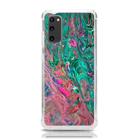 Green Pour Samsung Galaxy S20 6.2 Inch TPU UV Case from ArtsNow.com Front