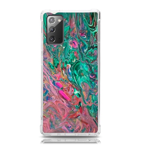 Green Pour Samsung Galaxy Note 20 TPU UV Case from ArtsNow.com Front