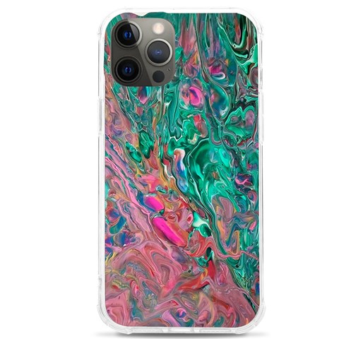 Green Pour iPhone 12 Pro max TPU UV Print Case from ArtsNow.com Front