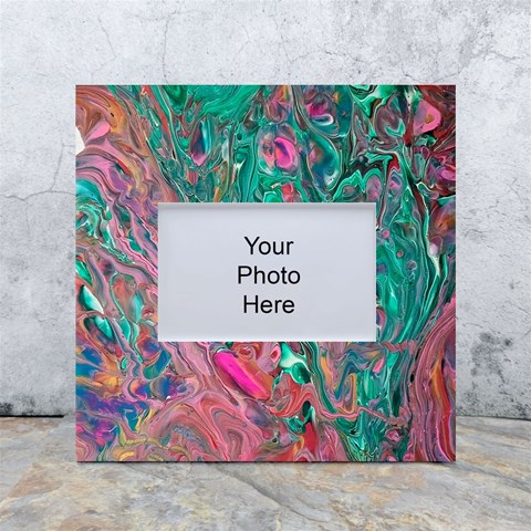 Green Pour White Box Photo Frame 4  x 6  from ArtsNow.com Front