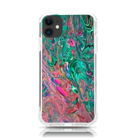 Green Pour iPhone 11 TPU UV Print Case from ArtsNow.com Front