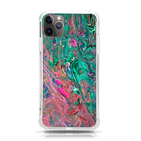 Green Pour iPhone 11 Pro Max 6.5 Inch TPU UV Print Case from ArtsNow.com Front