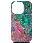 Green Pour iPhone 14 Pro Black UV Print PC Hardshell Case