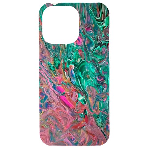 Green Pour iPhone 15 Pro Max Black UV Print PC Hardshell Case from ArtsNow.com Front