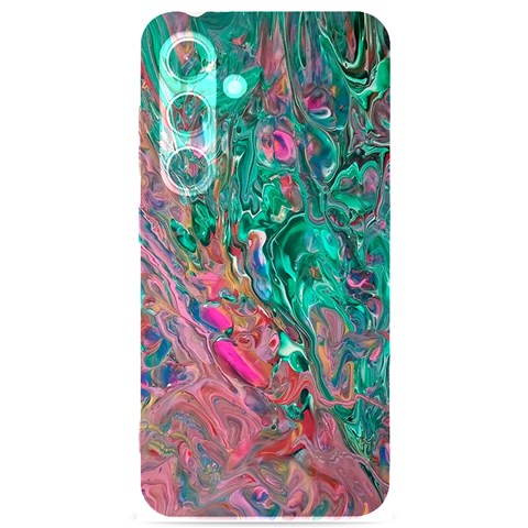 Green Pour Samsung Galaxy S24 6.2 Inch Black TPU UV Case from ArtsNow.com Front