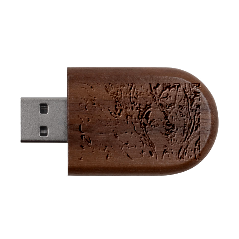 Green Pour Wood Oval USB Flash Drive from ArtsNow.com USB