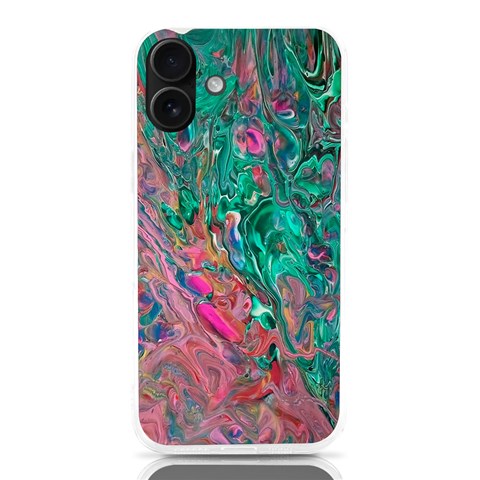 Green Pour iPhone 16 Plus TPU UV Print Case from ArtsNow.com Front