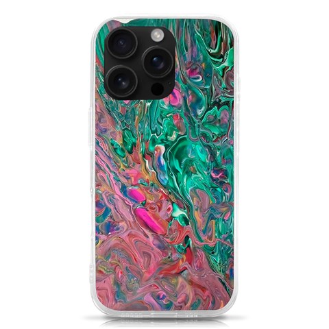 Green Pour iPhone 16 Pro TPU UV Print Case from ArtsNow.com Front