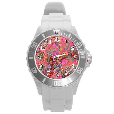 Collage  Round Plastic Sport Watch (L) from ArtsNow.com Front