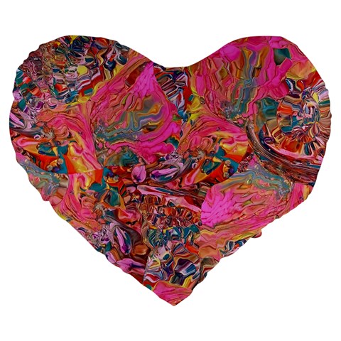 Collage  Large 19  Premium Heart Shape Cushions from ArtsNow.com Front