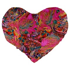 Collage  Large 19  Premium Heart Shape Cushions from ArtsNow.com Back
