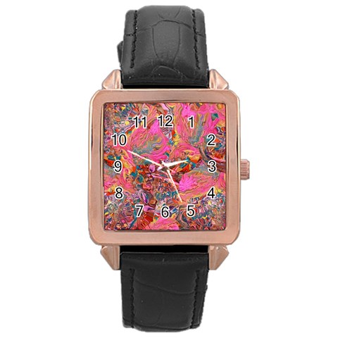 Collage  Rose Gold Leather Watch  from ArtsNow.com Front