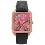 Collage  Rose Gold Leather Watch 