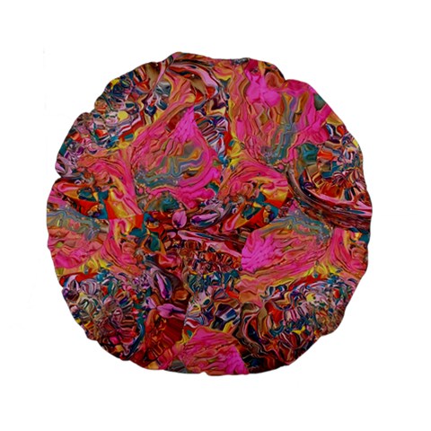Collage  Standard 15  Premium Flano Round Cushions from ArtsNow.com Front