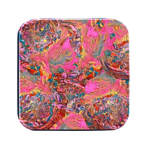Collage  Square Metal Box (Black) from ArtsNow.com Front