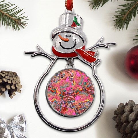 Collage  Metal Snowman Ornament from ArtsNow.com Front