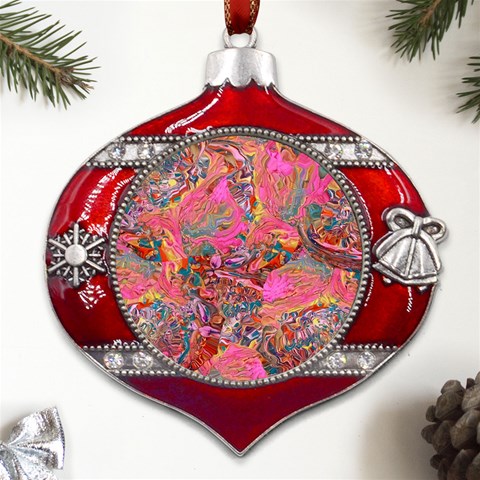 Collage  Metal Snowflake And Bell Red Ornament from ArtsNow.com Front