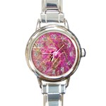 Pink blend Round Italian Charm Watch
