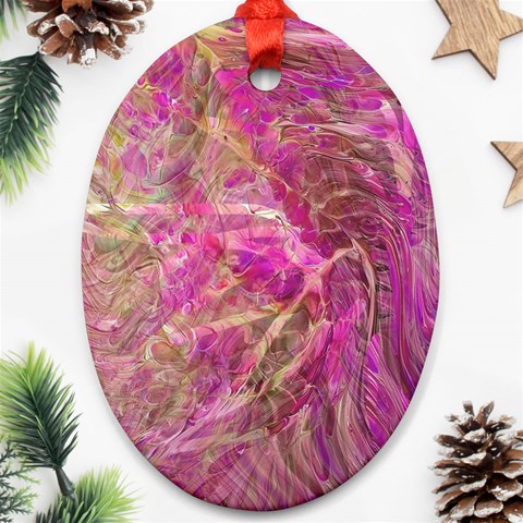 Pink blend Ornament (Oval) from ArtsNow.com Front