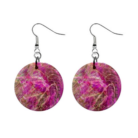 Pink blend Mini Button Earrings from ArtsNow.com Front