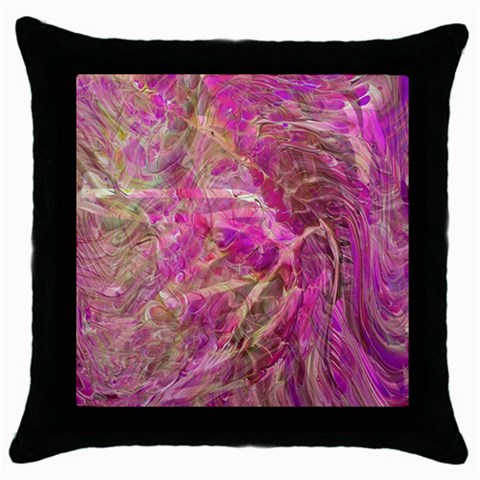 Pink blend Throw Pillow Case (Black) from ArtsNow.com Front