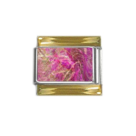 Pink blend Gold Trim Italian Charm (9mm) from ArtsNow.com Front