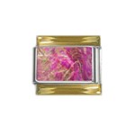 Pink blend Gold Trim Italian Charm (9mm)
