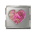 Pink blend Mega Link Heart Italian Charm (18mm)