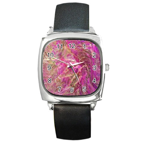 Pink blend Square Metal Watch from ArtsNow.com Front