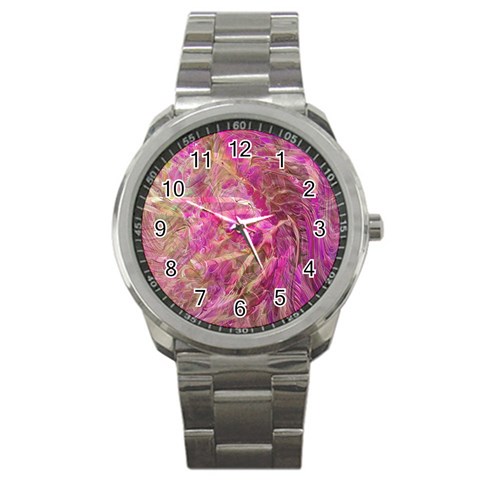 Pink blend Sport Metal Watch from ArtsNow.com Front