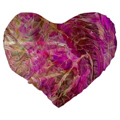 Pink blend Large 19  Premium Heart Shape Cushions from ArtsNow.com Back
