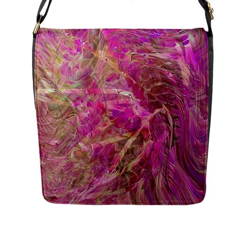 Pink blend Flap Closure Messenger Bag (L) from ArtsNow.com Front