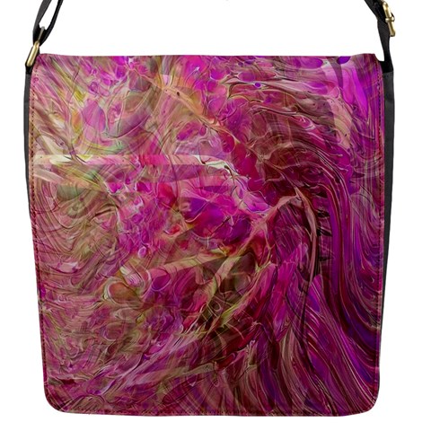 Pink blend Flap Closure Messenger Bag (S) from ArtsNow.com Front