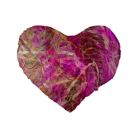 Pink blend Standard 16  Premium Flano Heart Shape Cushions from ArtsNow.com Front
