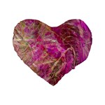 Pink blend Standard 16  Premium Flano Heart Shape Cushions