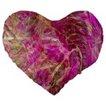 Pink blend Large 19  Premium Flano Heart Shape Cushions