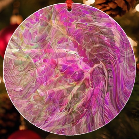 Pink blend UV Print Acrylic Ornament Round from ArtsNow.com Front