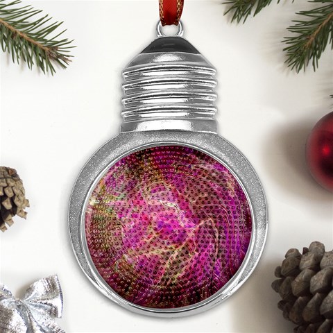 Pink blend Metal Light Bulb Shape Ornament from ArtsNow.com Front
