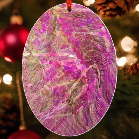 Pink blend UV Print Acrylic Ornament Oval from ArtsNow.com Front