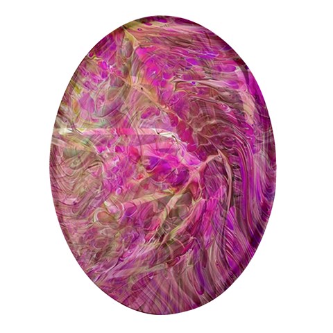 Pink blend Oval Glass Fridge Magnet (4 pack) from ArtsNow.com Front
