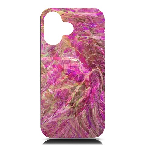 Pink blend iPhone 16 Black UV Print PC Hardshell Case from ArtsNow.com Front