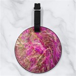 Pink blend Nappa Leather Luggage Tag Round