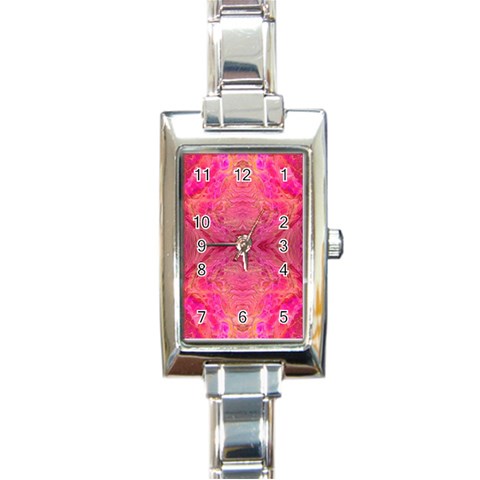 Pink Pour  Rectangle Italian Charm Watch from ArtsNow.com Front