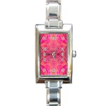 Pink Pour  Rectangle Italian Charm Watch