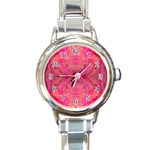 Pink Pour  Round Italian Charm Watch